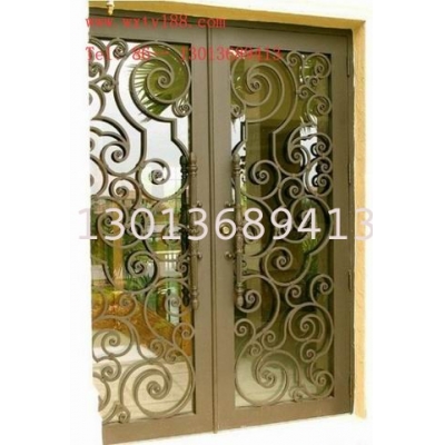 Wrought iron entrance doors